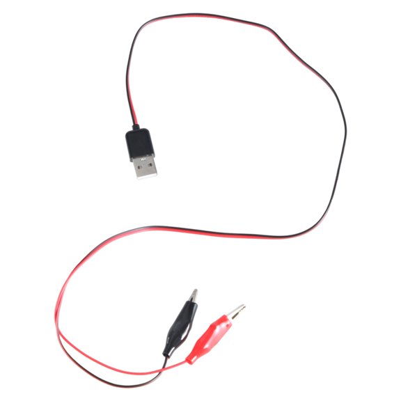 lanema USB 5V Power Supply Cord With Two Clips Test Cable 60cm, Supports Up To 5V 1.5A For Electronic Devices