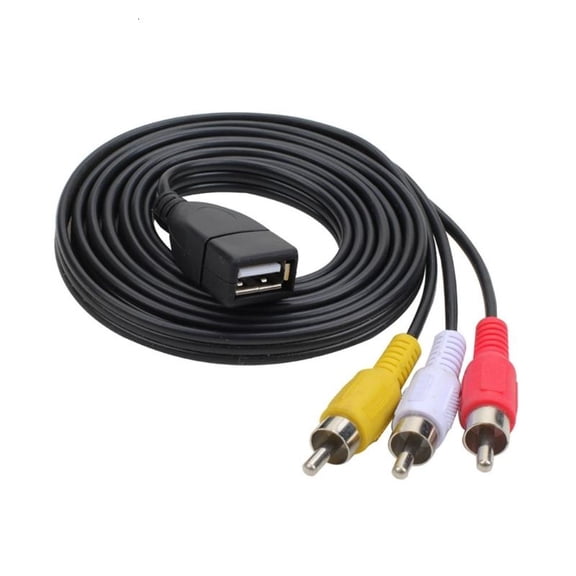 lanema USB Female Plug To 3RCA Male Adapter Sound Converters Video Cable USB To 3RCA
