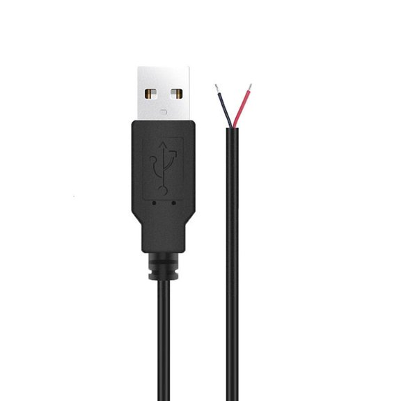 lanema Power Supply Cable 2 Pin Bare Wire 22AWG USB Male Charging Cord USB Open End Cable for Repair LED Light Fan