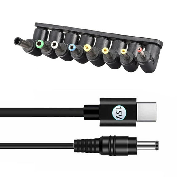 lanema USB to DC5521 5.5x2.1mm Adapter Cable 100CM with Multiple Tips for Electronics