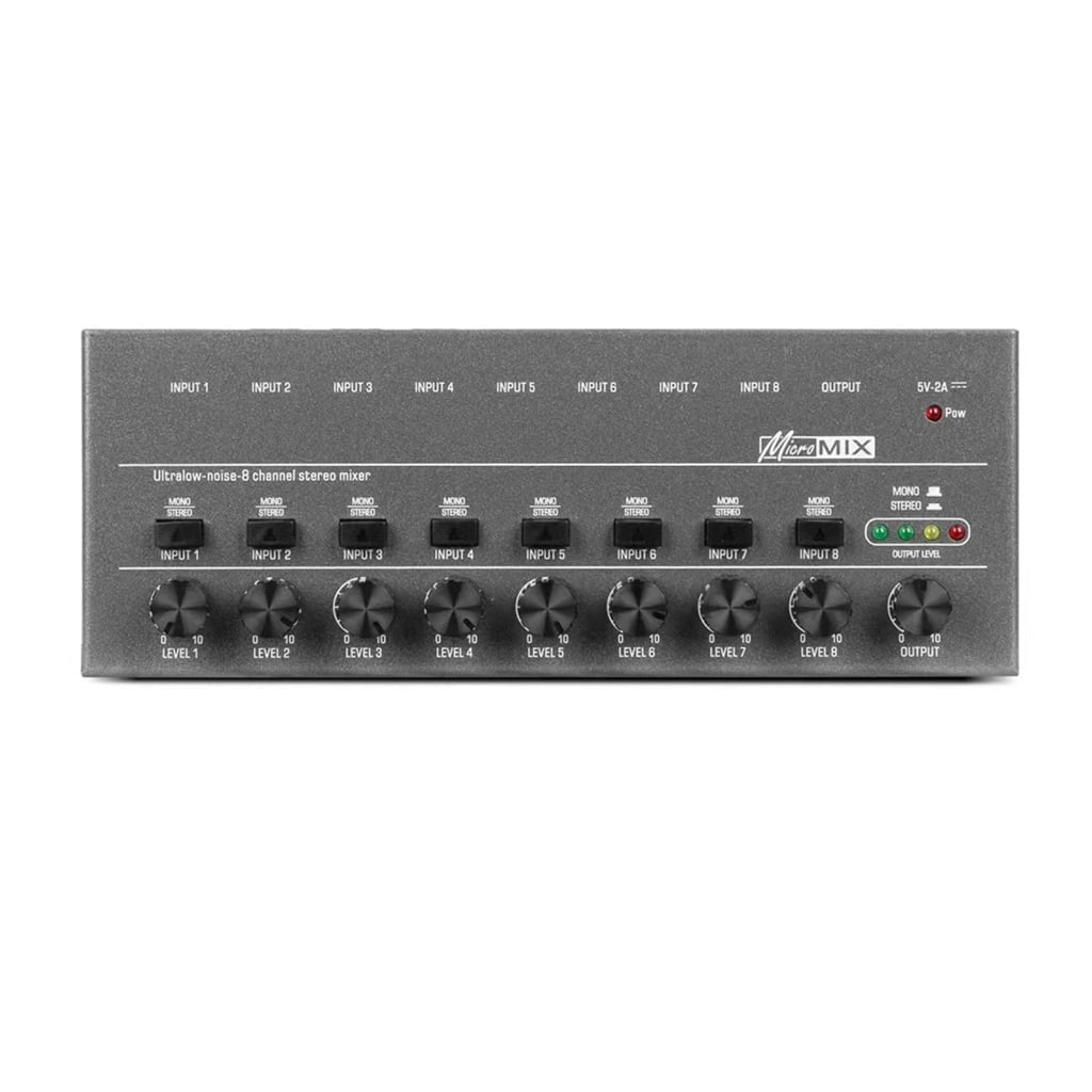lanema Ultra-Low-Noise 8-Channel Line Mixer Mini Mixer Audio Type-C Powered Mixer for Electronic Instruments,Computers