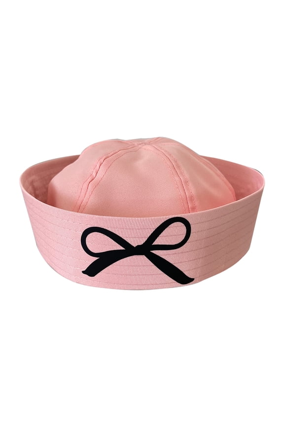 Uniform Beret Hat for Women Breathable Sailor Hat Girl Bowknot Print Domed Hat Subcultures Roleplay Headwear