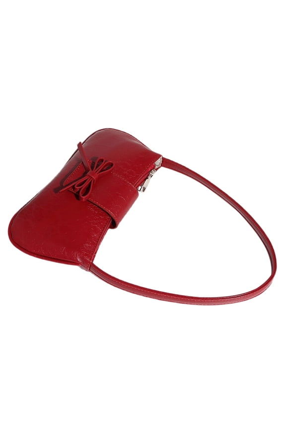 Unique Bows Embellished Shoulder Purse PU Armpit Bag for Everyday Use