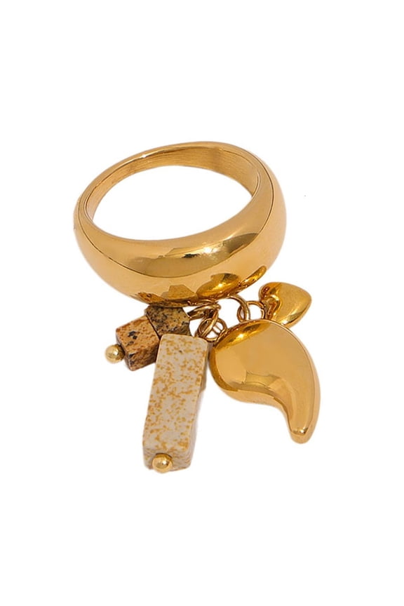 Unique Handmade Rings for Women Fashionable Handmade Casting Rings with Natural Stone Chilli Drop for Gatherings