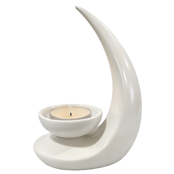 lanema Unique Moon Shape Candle Holders White Ceramic Crescents Tealight Candle Stand For Home And Office Decors Party Gift