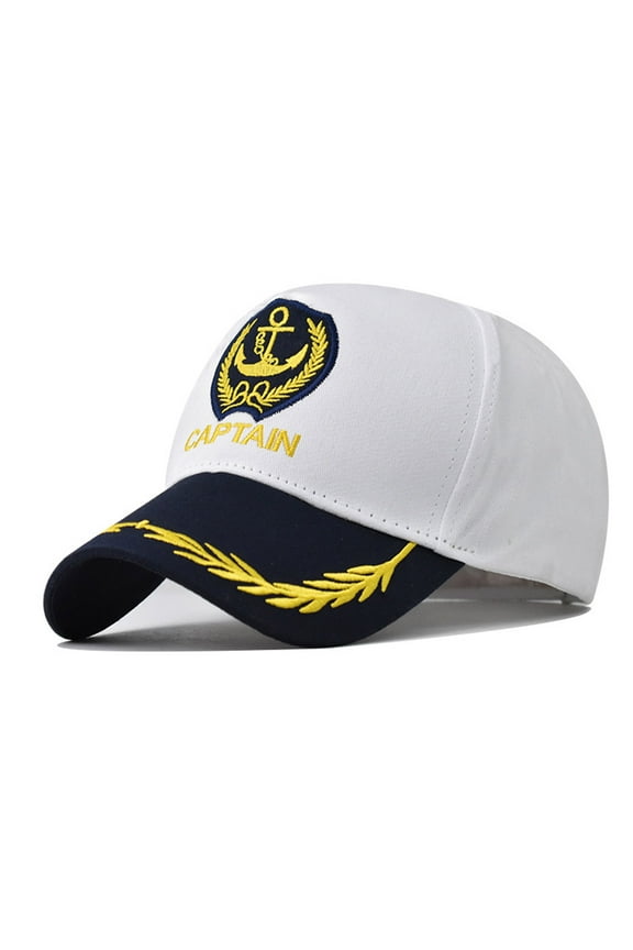 Unisex Yacht Boating Ship Sailor Captain Hat Costume Hat Navy Style Marine Embroidered Baseball Hat
