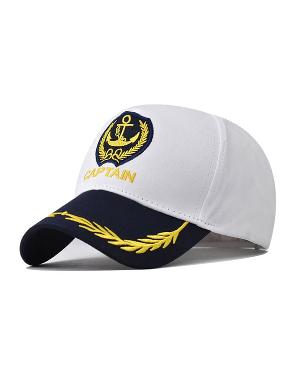Unisex Yacht Boating Ship Sailor Captain Hat Costume Hat Navy Style Marine Embroidered Baseball Hat