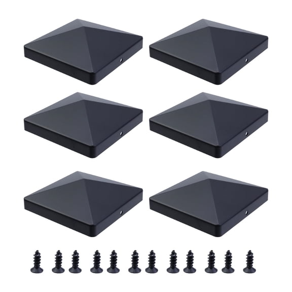 lanema Universals Black Fence Post Caps Waterproofed Plastic Deck Pillars Protectors for Gardens Patios