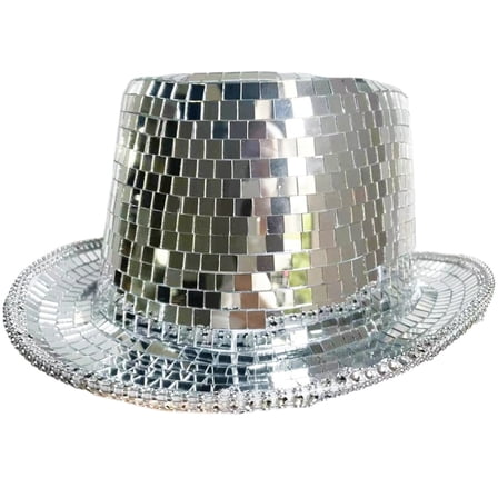 lanema Vacation Panama Hat Shining Mirrored Reflective Gleaming Top Hat for Club Carnivals Music Festival Cool Disco Party