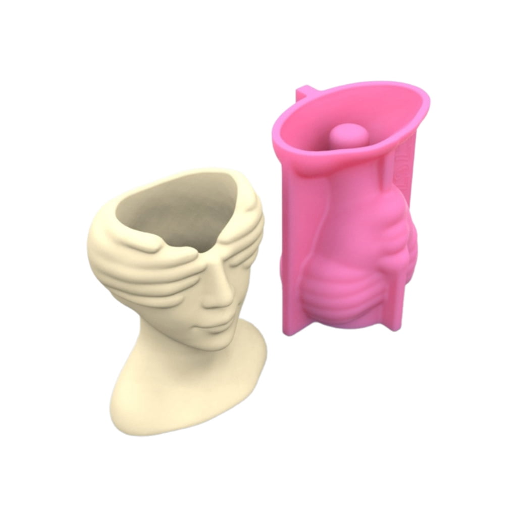 lanema Vase Resin Molds Eye Covering Girl Silicone Mold Succulent Plant Flower Pots Mold Epoxy Resin Casts Mould Home Decors