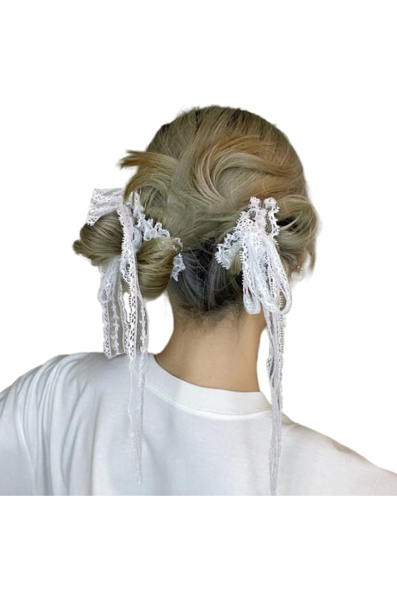 Versatiles Lace Ribbons Hair Tie Lace Ballet Styles Hair Band Elastic Hair Rings for Parties and Commuting