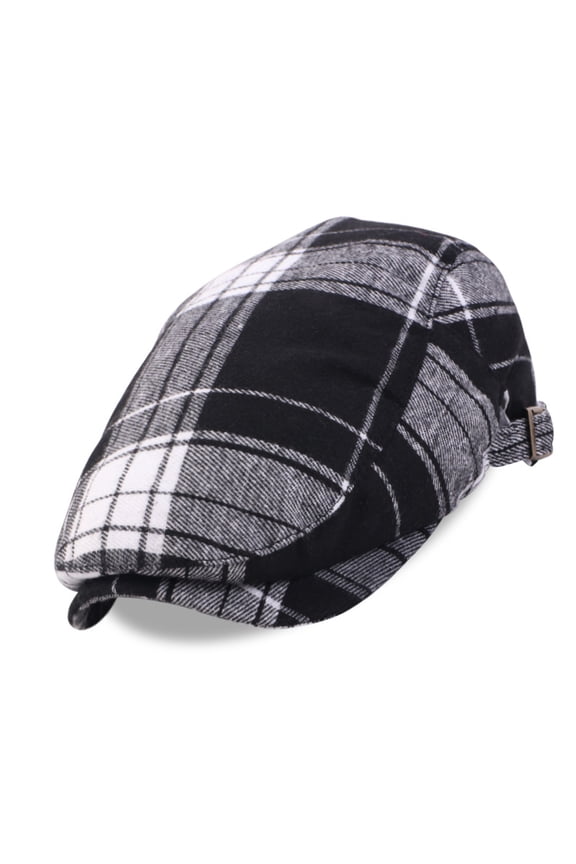 Vintage Checkered Beret Cap Lightweight Cotton Unisex Outdoor Commuting Event