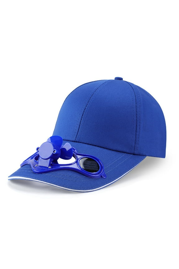 Vintage Cotton Adjustable Baseball Cap with Solar Cooling Fan Men and Women for Sun for Protection Solid Color Hip Hop D