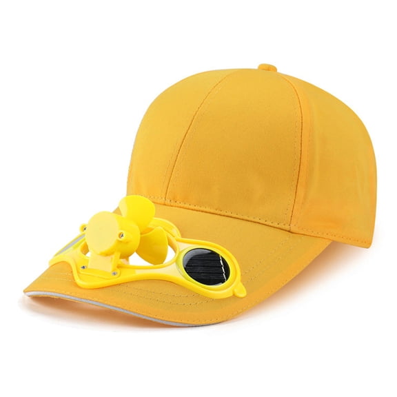 lanema Vintage Cotton Adjustable Baseball Cap with Solar Cooling Fan Men and Women for Sun for Protection Solid Color Hip Hop D