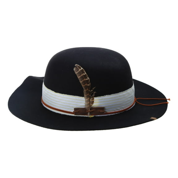 lanema Vintage Fedora Hat for Women Men with Feathers Panama Hat Magician Cap Woolen Felt Hat CosplayCostume Party Dress Up Hat