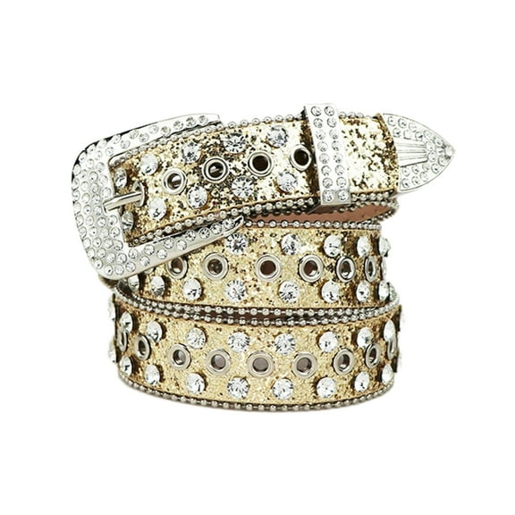 lanema Vintage Waist Belt Jeans Belt PU Studded Blingbling Belt Casual Ceinture Belt