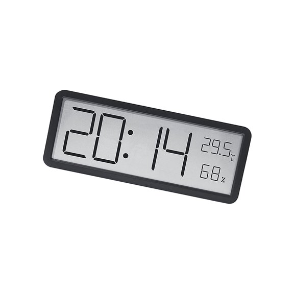 lanema Wall Mount Desktop Digital Clock with Large LCD Screen Time Date Temperature Humidity Display Multifunctional Easy Reading Gift