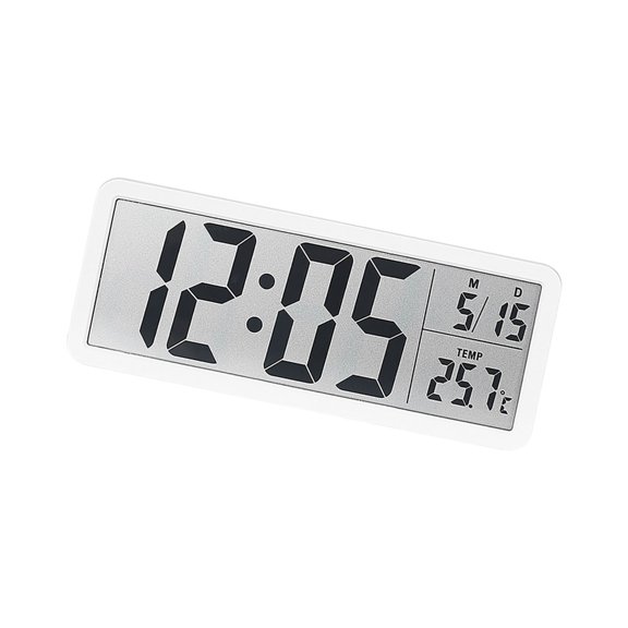 lanema Wall Mount Desktop Digital Clock with Large LCD Screen Time Date Temperature Humidity Display Multifunctional Easy Reading Gift