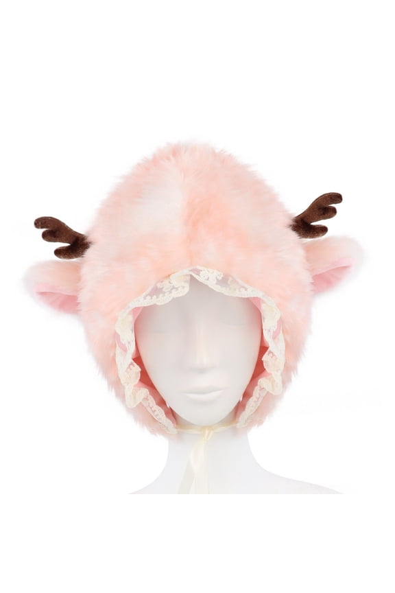 Warm Elk Print Trapper Hat With EarFlaps For Autumn Winter Outdoor Activity Warm