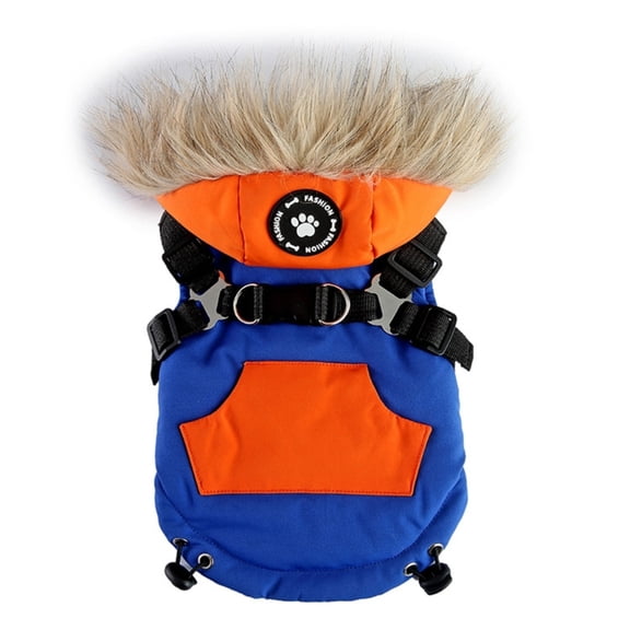 lanema Waterproof Fleece Lined Dog 2 Leg Coat Harness Design Breeds Winter Warm Jackets