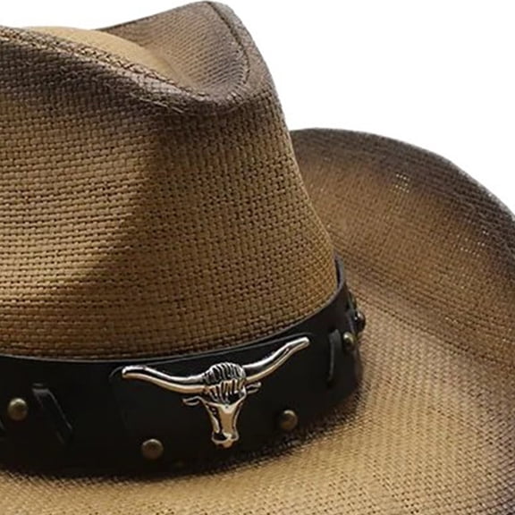 lanema Western Cowboy Hats Wide Brims Straw Hat Outdoor Beach Sun Hat Photoshooting Hat