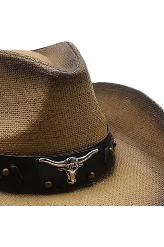 Western Cowboy Hats Wide Brims Straw Hat Outdoor Beach Sun Hat Photoshooting Hat