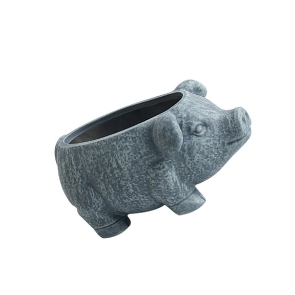 lanema Whimsical Stone Pattern Pig Planter Container for Succulents or Tabletop Display