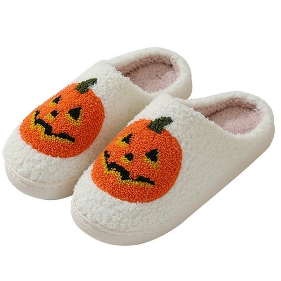 lanema Winter Non Slip Soles Spooky Slippers Gifts Pumpkin Slipper