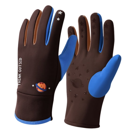 lanema Winter Proof Childrens Gloves Thermals Fleece Interior Not Slip Palms Reinforcement Wind Protection Elastic Wrist For Snowboarding And Play