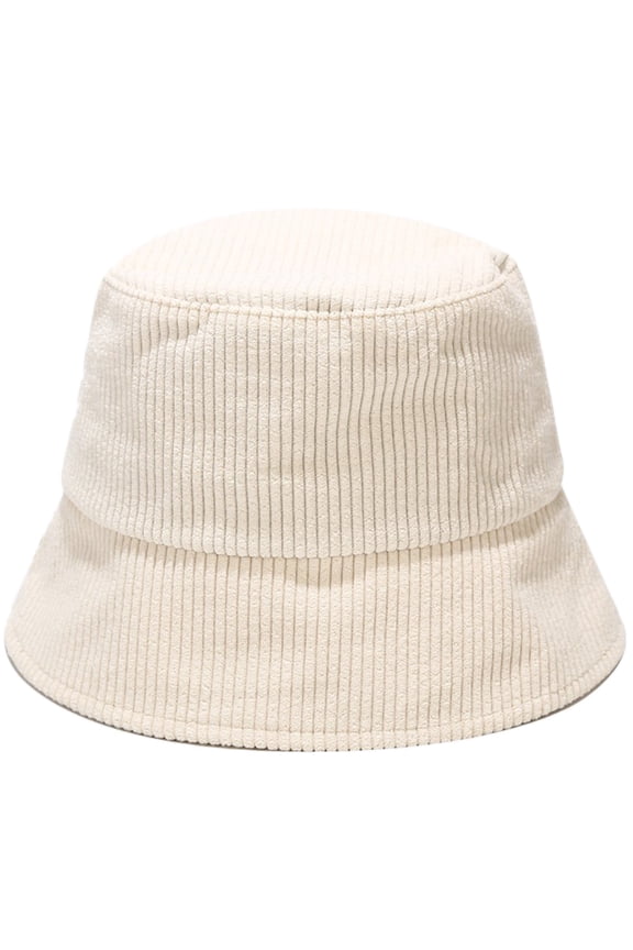 Winter Ribbed Velvet Bucket Hat Solid Color Sunscreen Panama Fisherman Cap