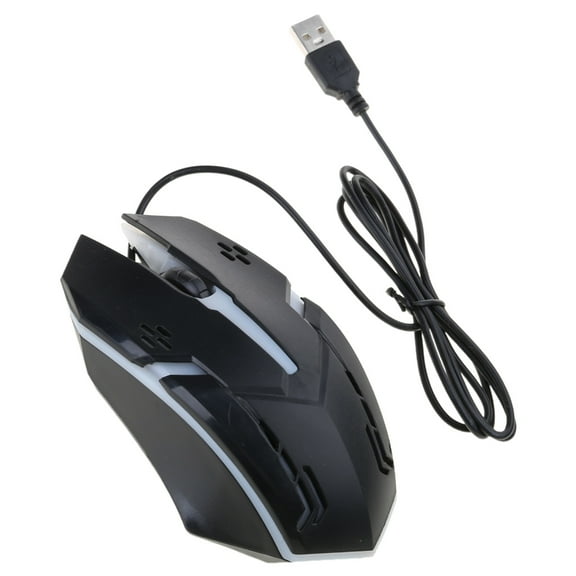 lanema Wired Gaming Mouse Backlit Ergonomic Mouse with 7 Backlight Modes up to 1000 DPI for Windows PC Gamers (Black/White)