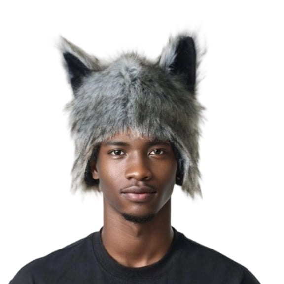 lanema Wolf Ear Cap For Teens Windproof Warm Head Cover Pullover Earflap Hat for Party Dressingup