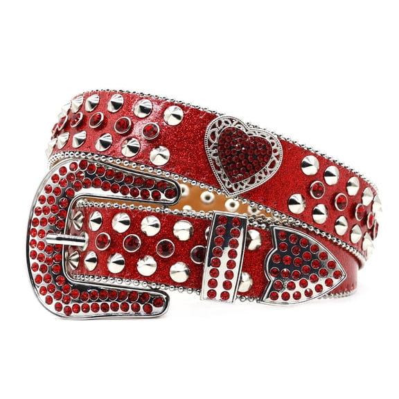 lanema Women Jeans Belt Studded Western Punk Belt Impressive Gothic Rivets Heart