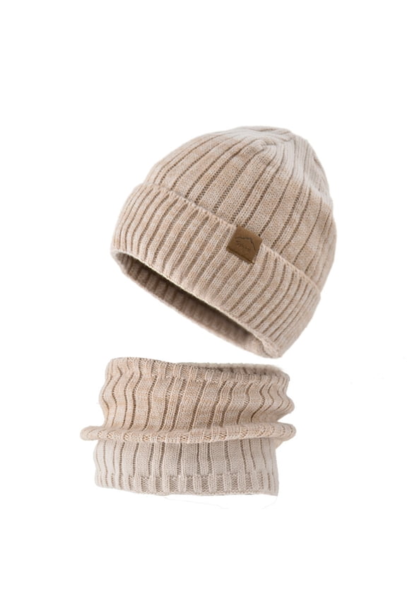 Women Knit Hat and Scarf Winter Color Matching Hat Ear for Protection Supplies