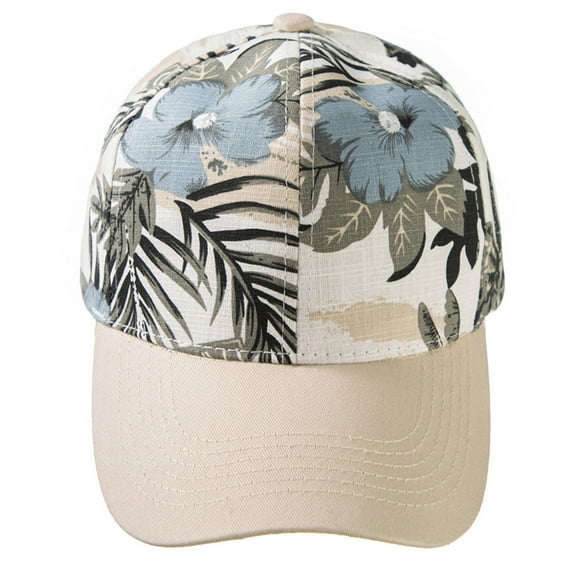 lanema Women Men Summer Bohemian Cotton Baseball Cap Colorful Tropical Leaves Floral Print Sunscreen Adjustable Trucker Hat