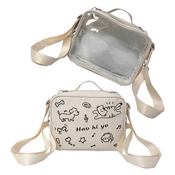 lanema Women Shoulder Bag Lovely Crossbody Bag Handbag Clear Ita Backpack Student Book Bag Preppy Styles Messenger Bag