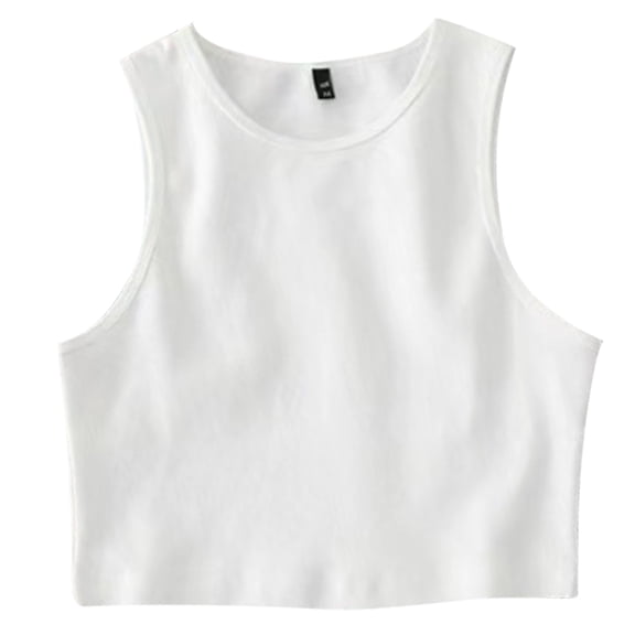 lanema Women's Solid Color Sleeveless Tank Top with Short Cut Racerback Vest Crop Tee Shirt for Summer Outings or Gym Workouts