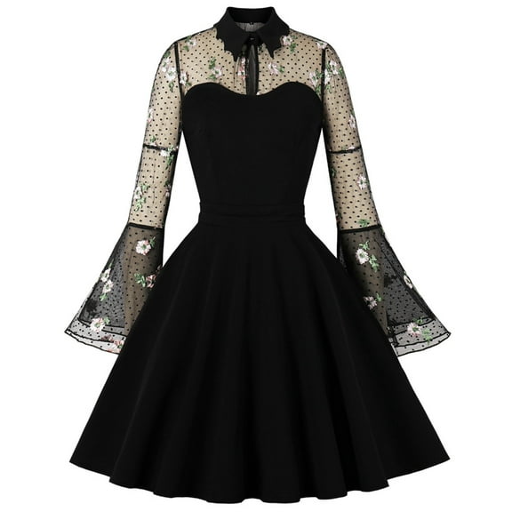 lanema Women's Vintage Dot Retro Cocktail Prom Dresses 50's 60's Rockabilly Dresses