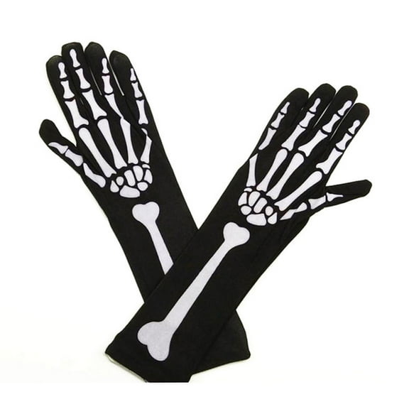 lanema Womens Skeleton Bone Gloves Thigh High Stockings Socks