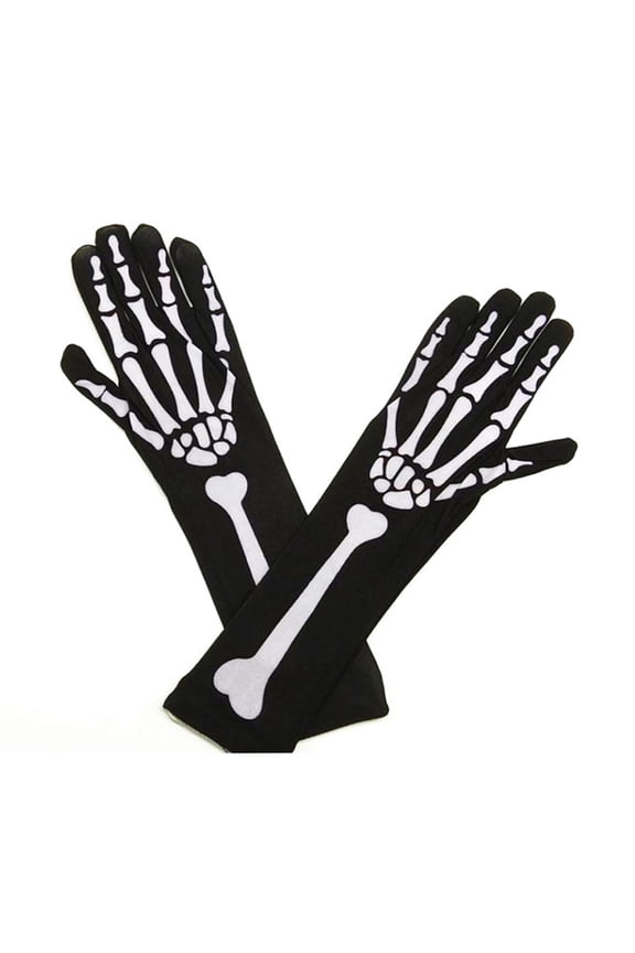 Womens Skeleton Bone Gloves Thigh High Stockings Socks