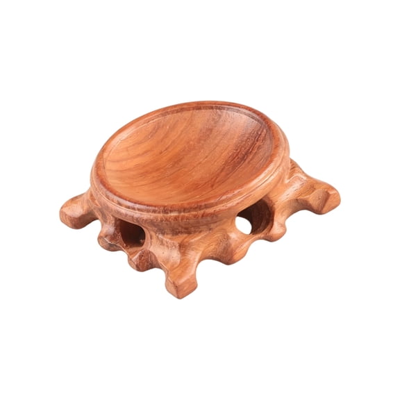 lanema Wood Sphere Holder Ideal For Displaying Carved Eggs Objects And Decorative Accent Wooden Stand