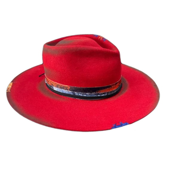 lanema Wool Homburg Classical Stained Wide Brimmed Hat Victorian Age Women Men Photo Props