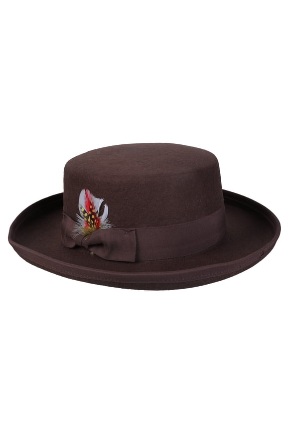 Wool Top Hat Old-fashioned Fedoras Hat Top Hat for Celebration Party Top Hat