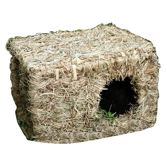 lanema Woven Rabbit Nest Straw House Tunnel Grass Chew Toy for Junior Guinea Pig Gerbil