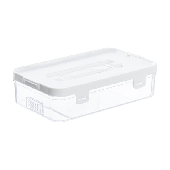 langlia Flat Storage Box For Pencils Markers Crayon with a Lid, Plastic, White