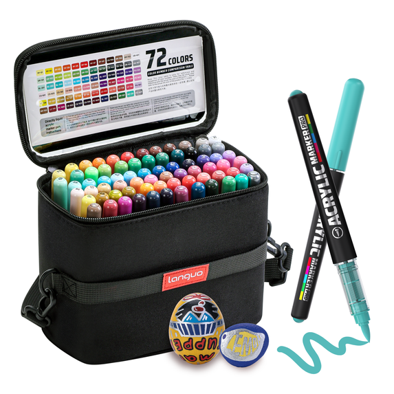 languo 72 Colors Acrylic Paint Markers, Soft Brush Tip, Upgraded Ink ...