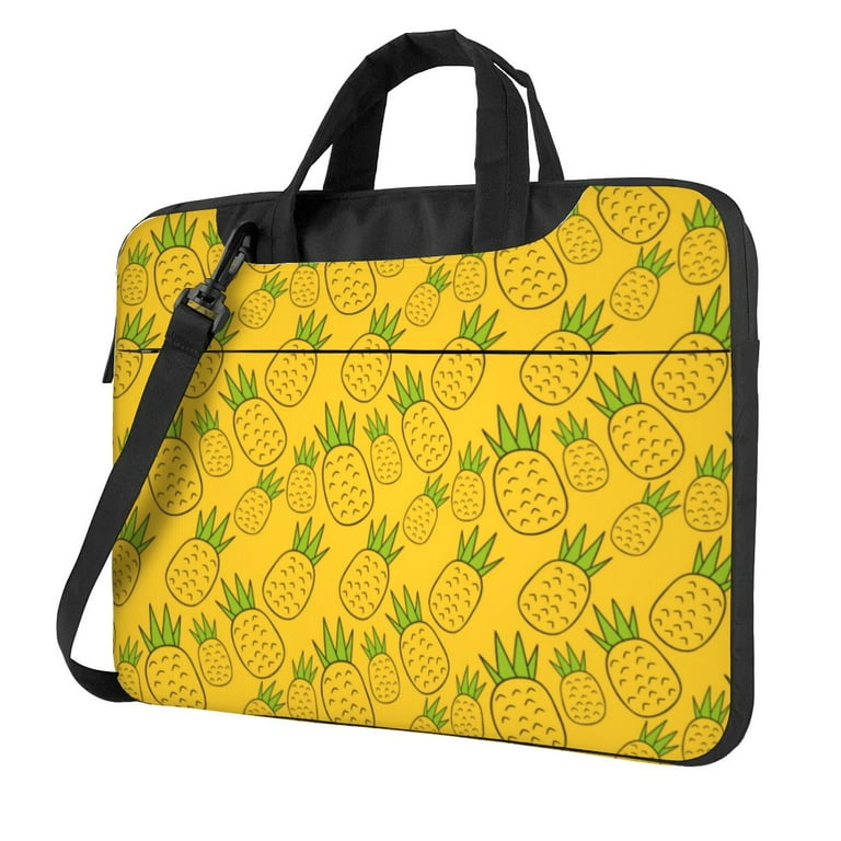 laptop bag for women Yellow Pineapple Colorful Fun Tropical Soft