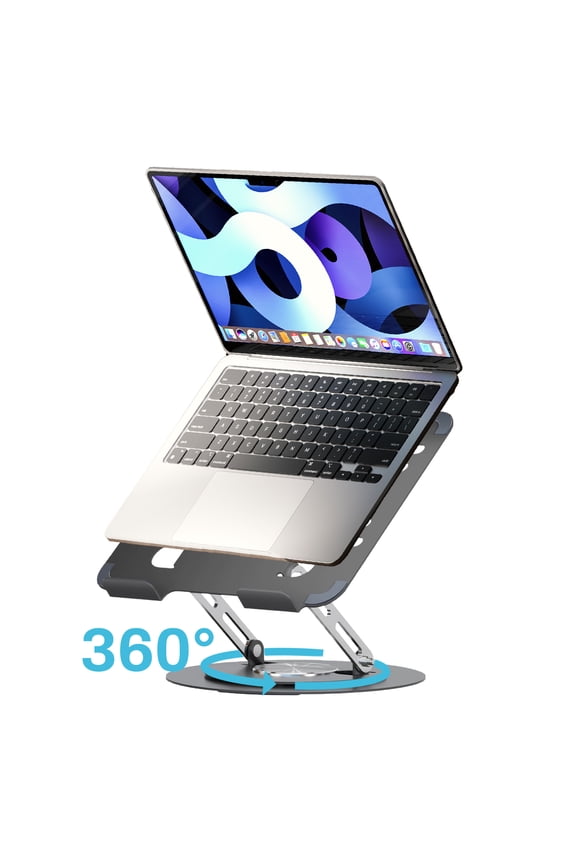 Behome Laptop Stand, Height Adjustable Ergonomic Computer Stand for Desk, Portable and Foldable Laptop Riser for Laptops and Notebook Up to 17 Inch, Black