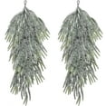 thumbnail image 1 of laqbezok 2 Pcs 25" Artificial Christmas Teardrop Swag, Faux Pine Needles Teardrop Door Swag, Christmas Norfolk Greenery Teardrop Wreath for Xmas Door Table Mantle Fireplace Indoor Outdoor Decor, 1 of 14