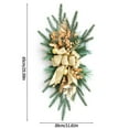 thumbnail image 1 of HaCpiu 26" Christmas Wreath with Gold Bow and Decorations, Green Pine Garland with Golden Ornaments, Ideal for Front Door, Wall Hanging, or Indoor Festive Seasonal Decorations, 1 of 12